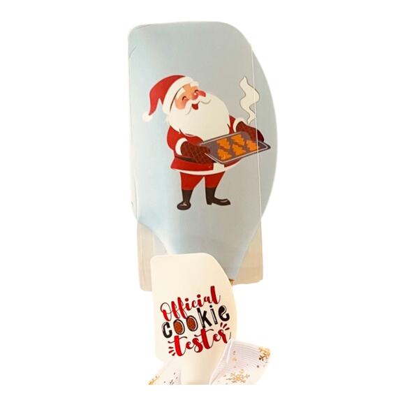 NEW Bakeshop Santa Claus Spatula Christmas Tree Cookie Cutter Baking Set - Picture 2 of 3